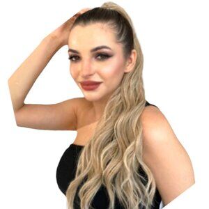 Sego Long Thick Claw Ponytail Hair Extension - Wavy Synthetic Blonde Ponytail